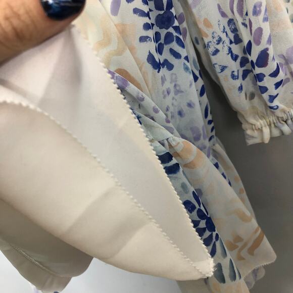 Wilfred Aritzia Tempest Mini Dress Floral Square Neck Smocked Bodice M - Picture 8 of 11